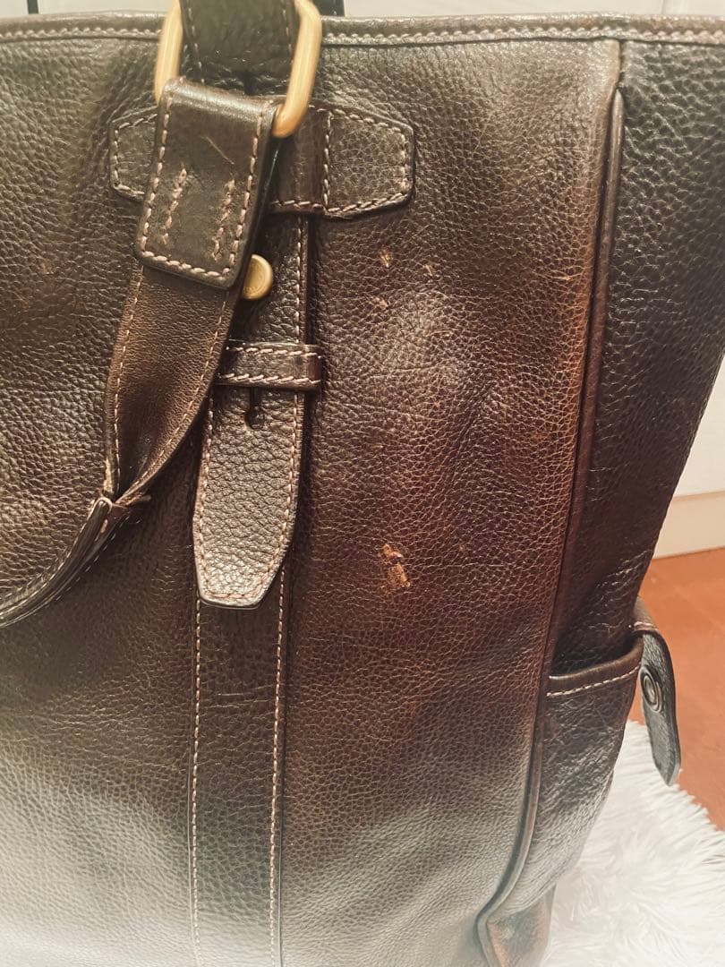 BALLY ダークブラウン レザー トートバッグ