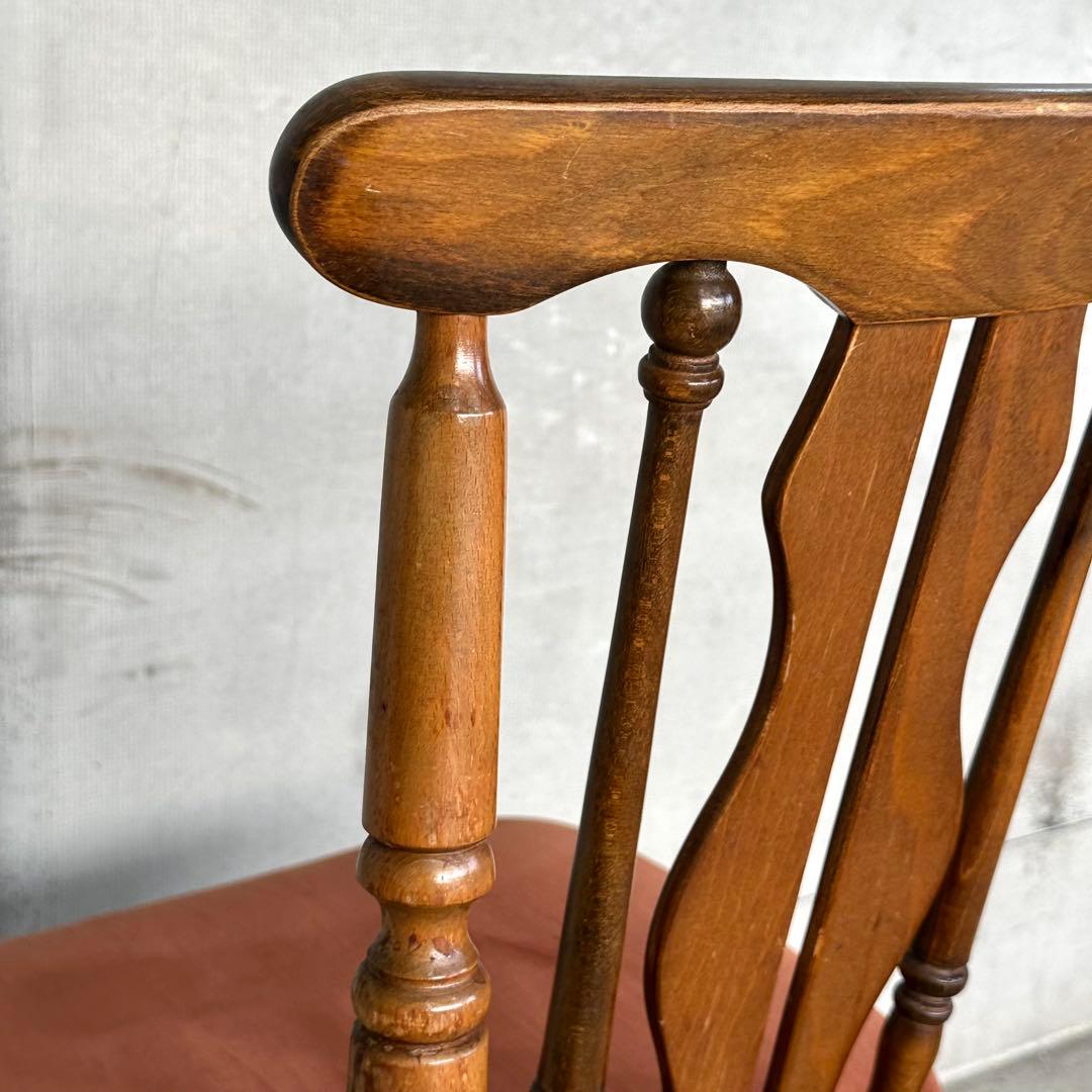 レトロ喫茶店風チェア ベロア座面 ウッドフレーム カフェスタイル インテリア椅子