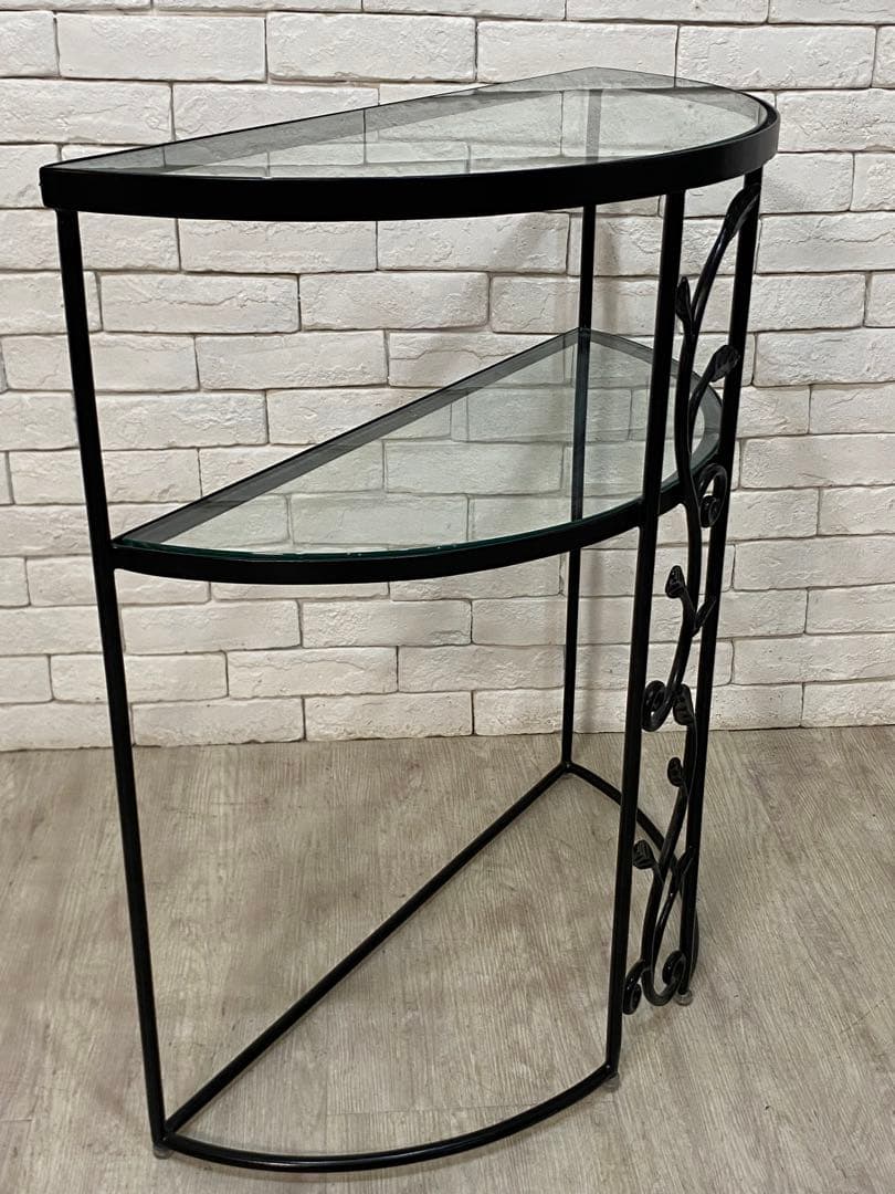 【東京都内23区配送無料】定価6万円　ガラス　コンソール　植物　玄関　棚　飾り