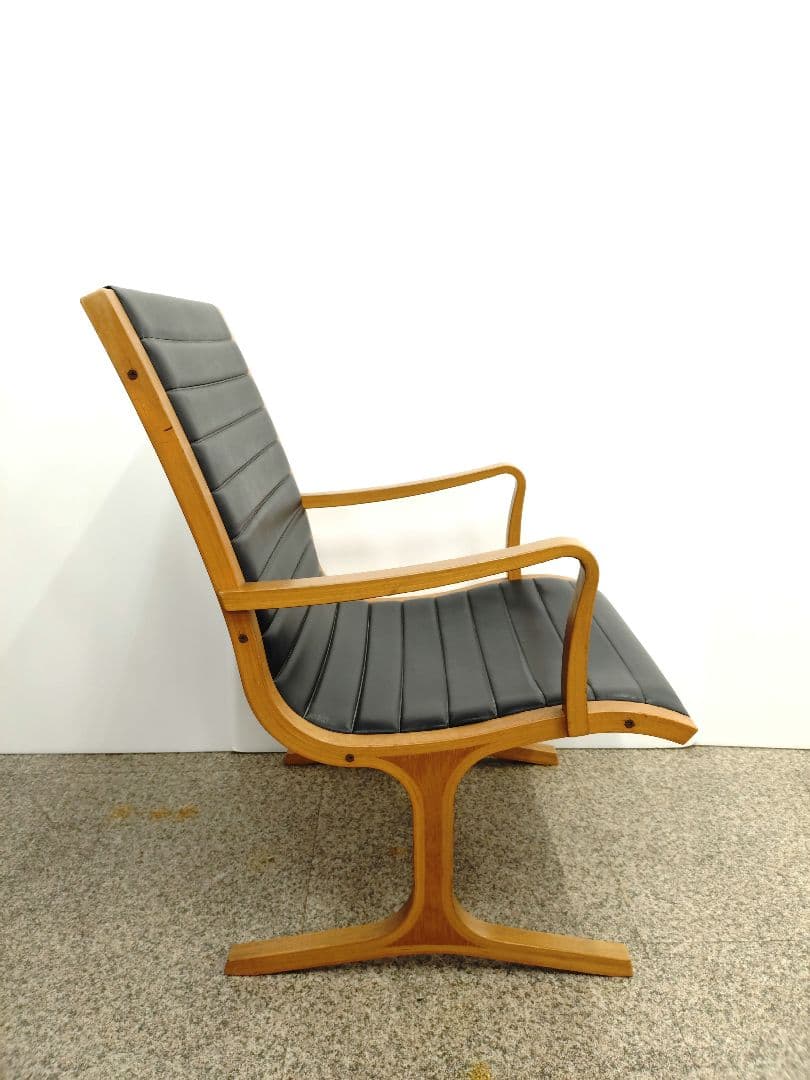 天童木工 ヘロンチェア ヴィンテージ品 ブラックレザー