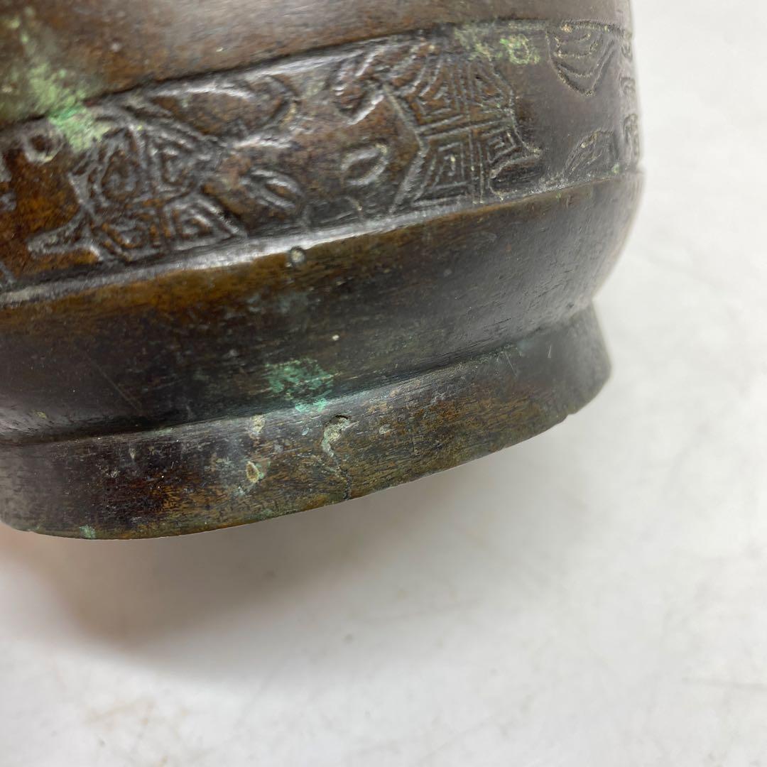 古銅 燭台 高さ約14.5cm 重さ553g 東T8-0207