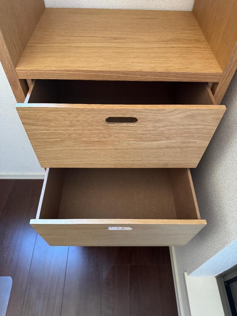 スタッキングシェルフ・５段 収納引き出し付き