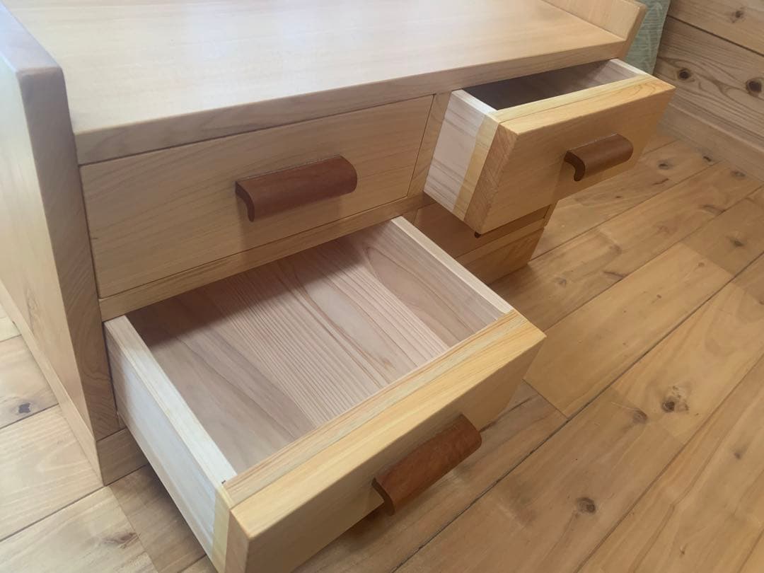 総檜✨桧✨リビング小物収納家具、電話台【MUKU】職人作品一点物