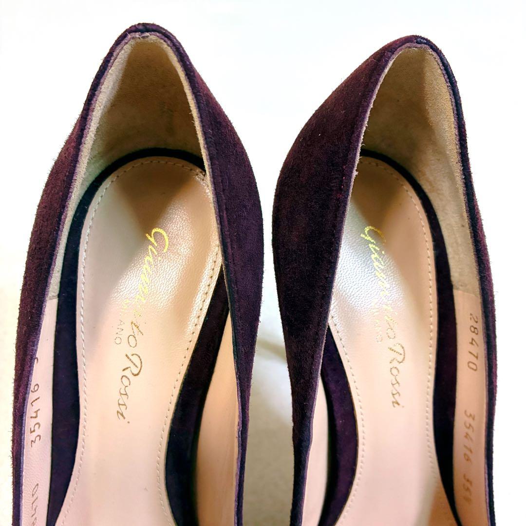 【極美品】GIANVITO ROSSI ポインテッドトゥ スエード ピンヒール