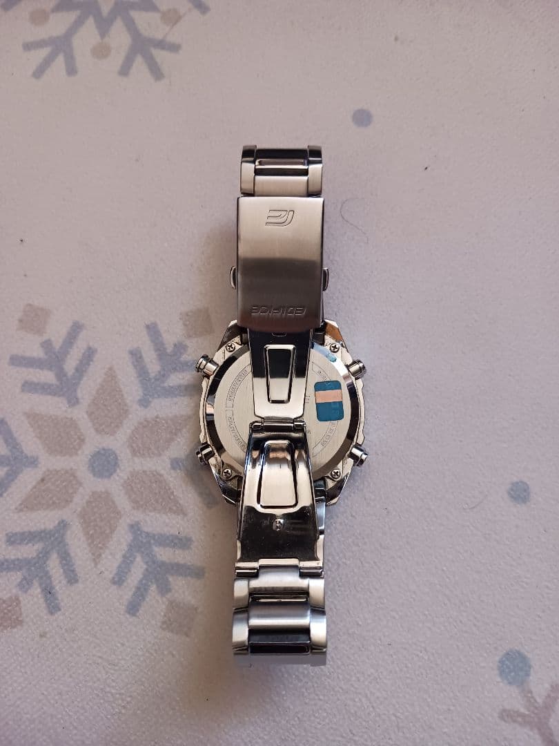 CASIO　EDIFICE　電波ソーラー タキメーター付き時計 グレー