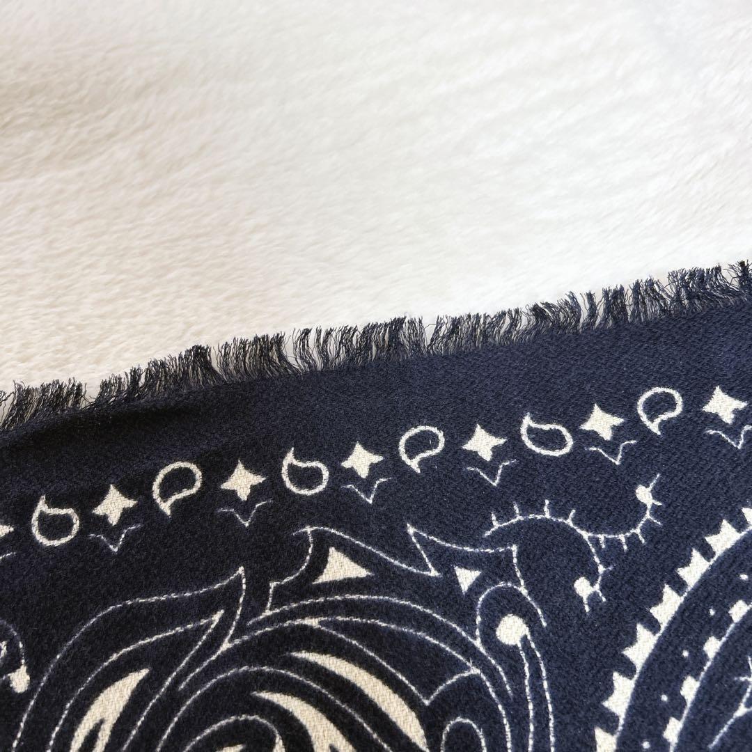 マニプリ　manipuri ペイズリー柄　ウールシルクストール　大判