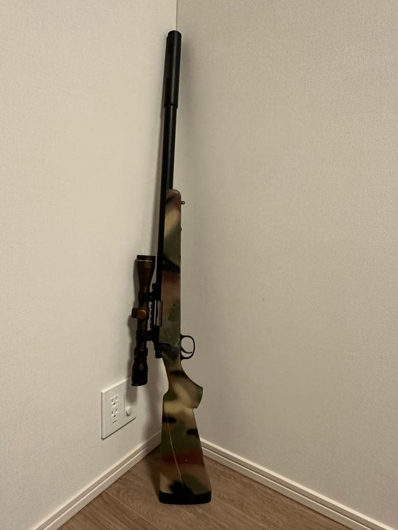 迷彩スナイパーライフル VSR-10 シモンソン製 スコープ＆サイレンサー付き