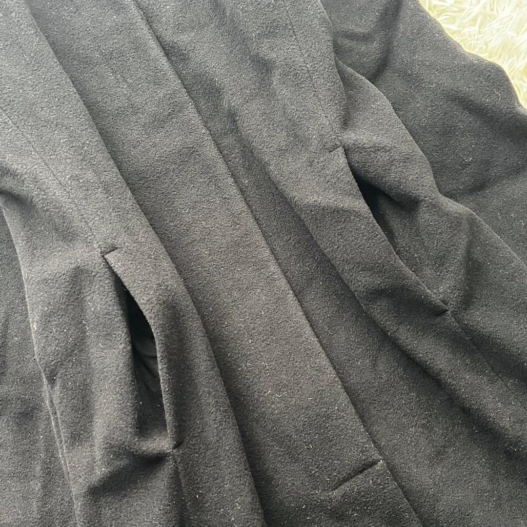 【美品】マックスマーラ スーパーロング ステンカラーコート ウール ファー付き