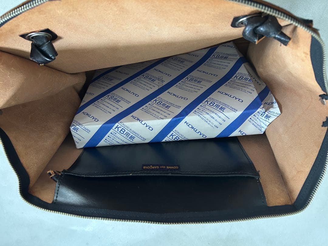 コムデギャルソン　ブラックレザー　ドクターバック　黒　本革