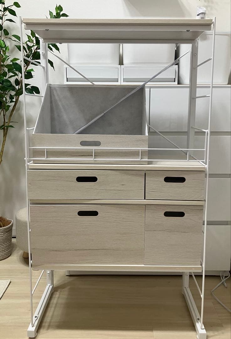 【9点】Nポルダシリーズ　ワイヤーシェルフ（ネジ4箇所で完成）、棚板、引き出し等