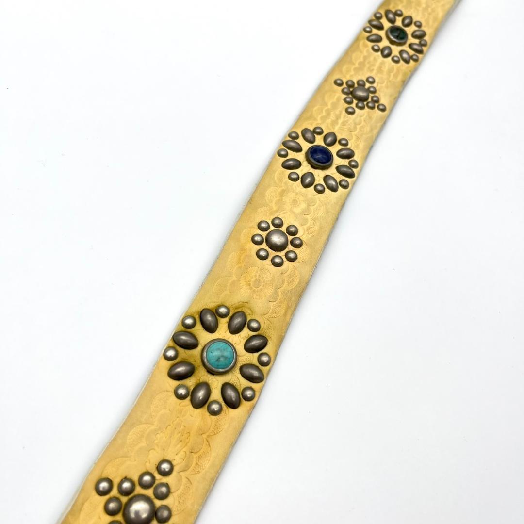 HTC エイチティーシ ベルト ビジュー スタッズ 装飾 レザー ロゴ金具