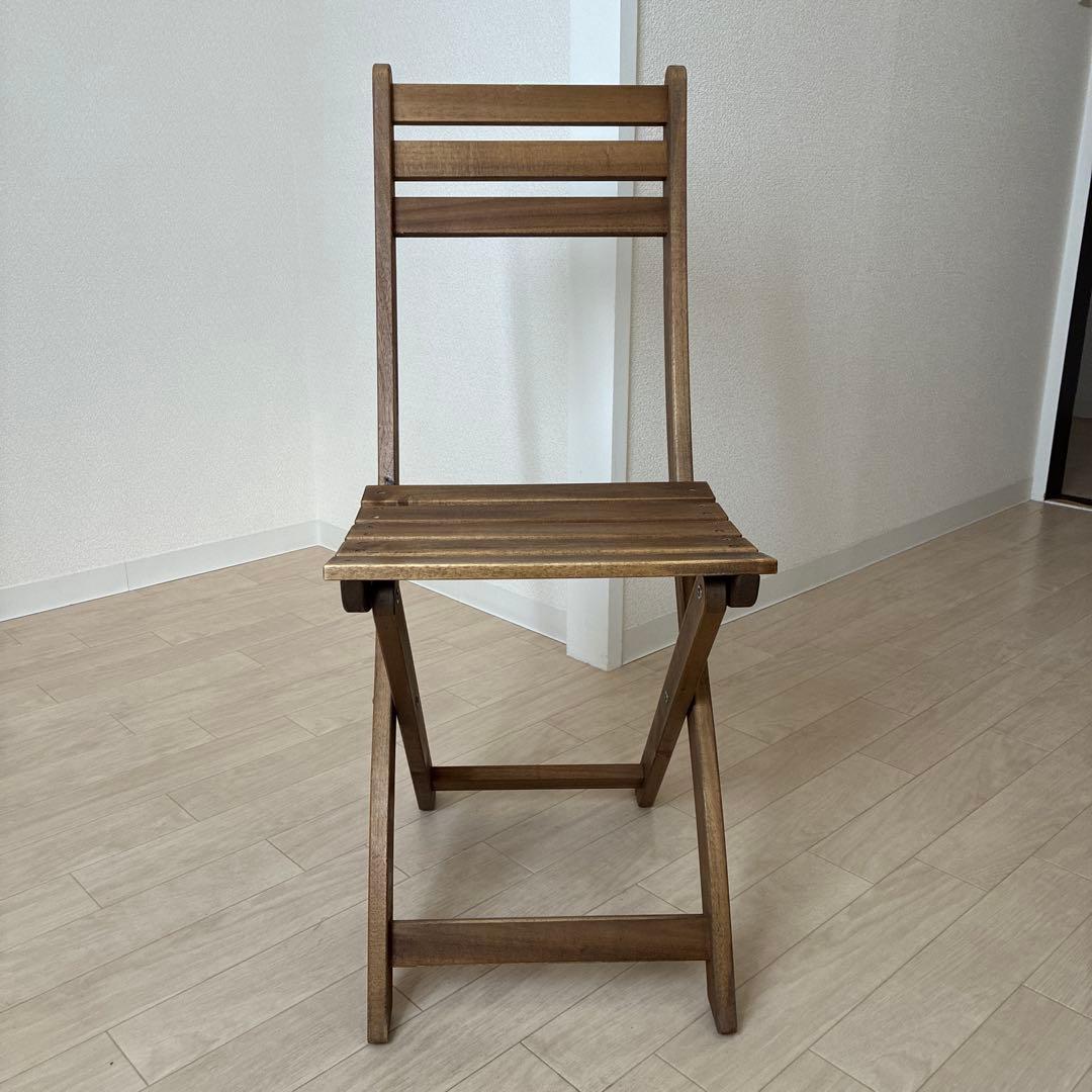 アンティーク　木製 折りたたみ椅子 ブラウン