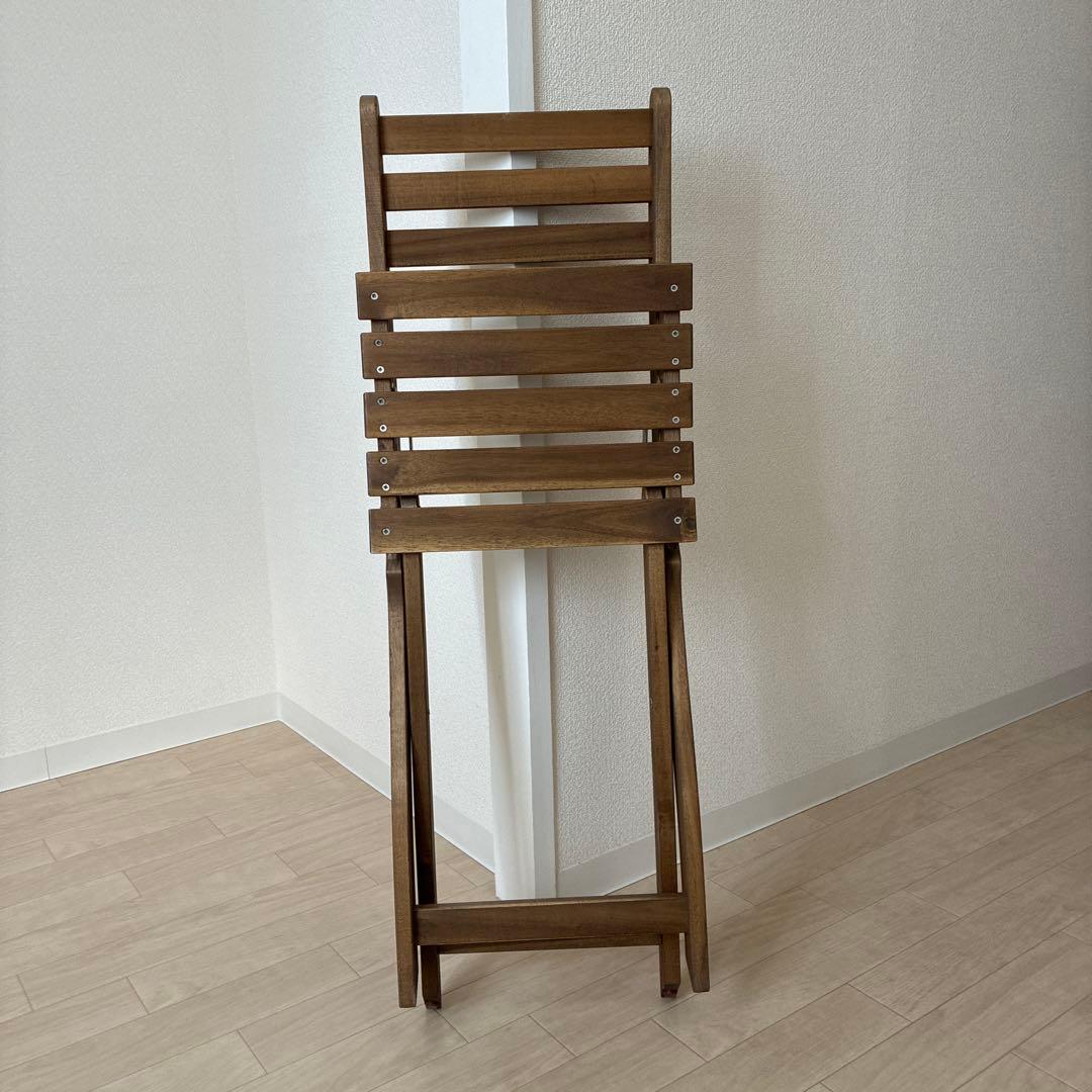 アンティーク　木製 折りたたみ椅子 ブラウン