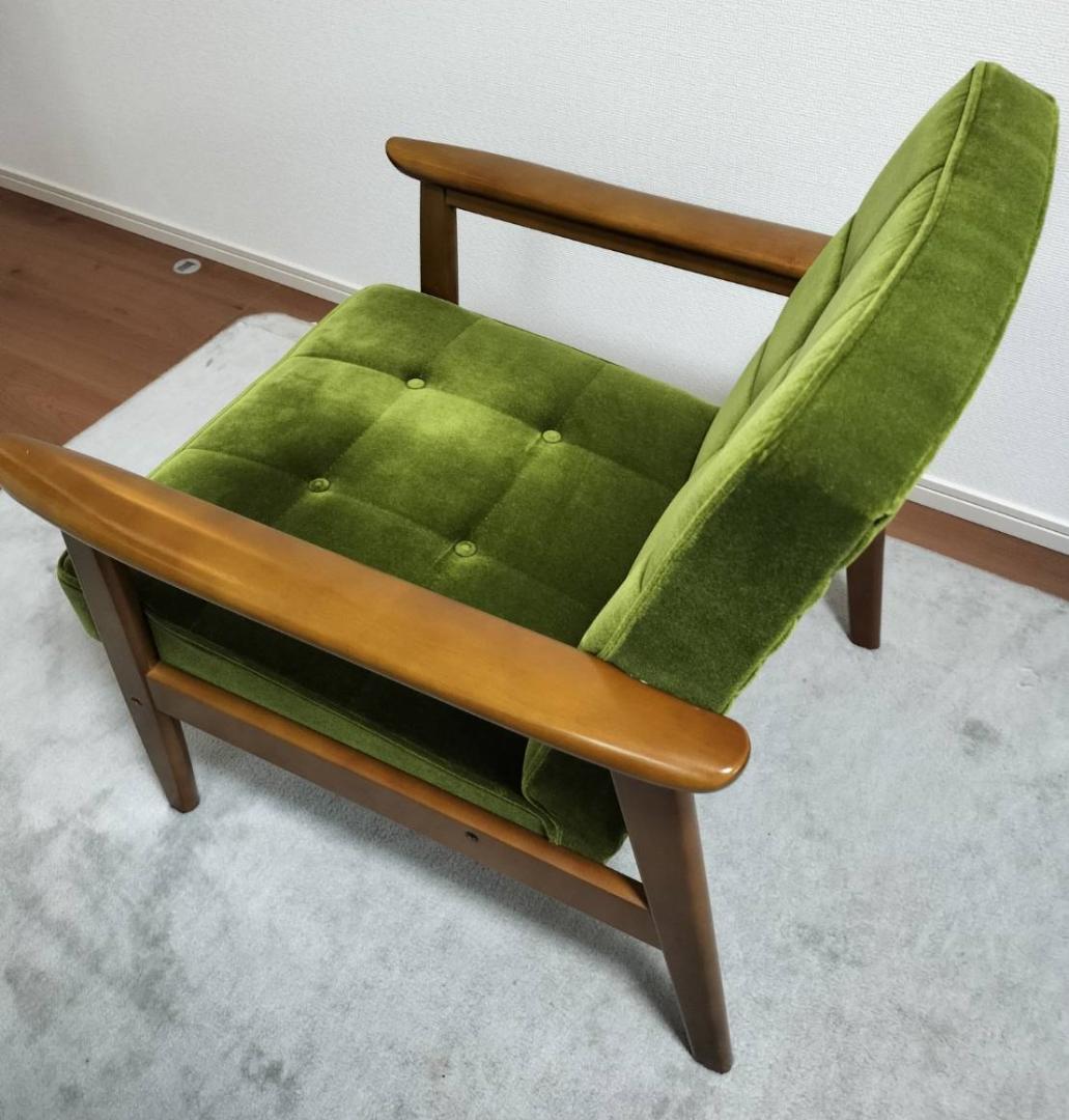 カリモク60 Kチェア　1シーター　モケットグリーン