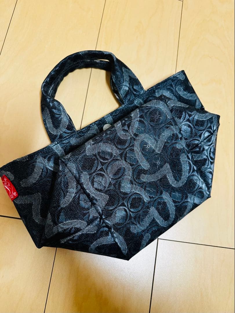 【美品】EVISU 総柄コーティングデニムトートバッグ