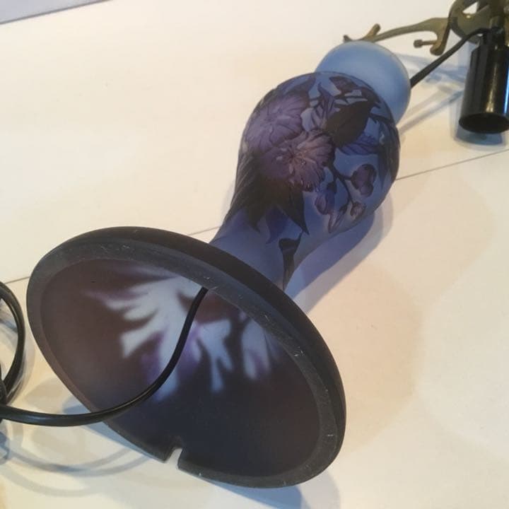 エミール・ガレ 復刻版 ランプ スタンド カメオ彫 ライトスタンド ルーマニア製