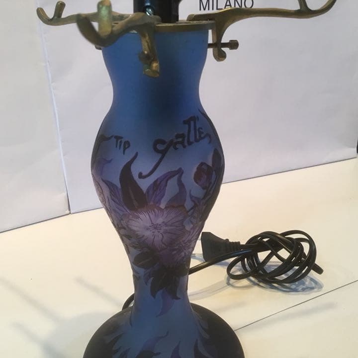 エミール・ガレ 復刻版 ランプ スタンド カメオ彫 ライトスタンド ルーマニア製