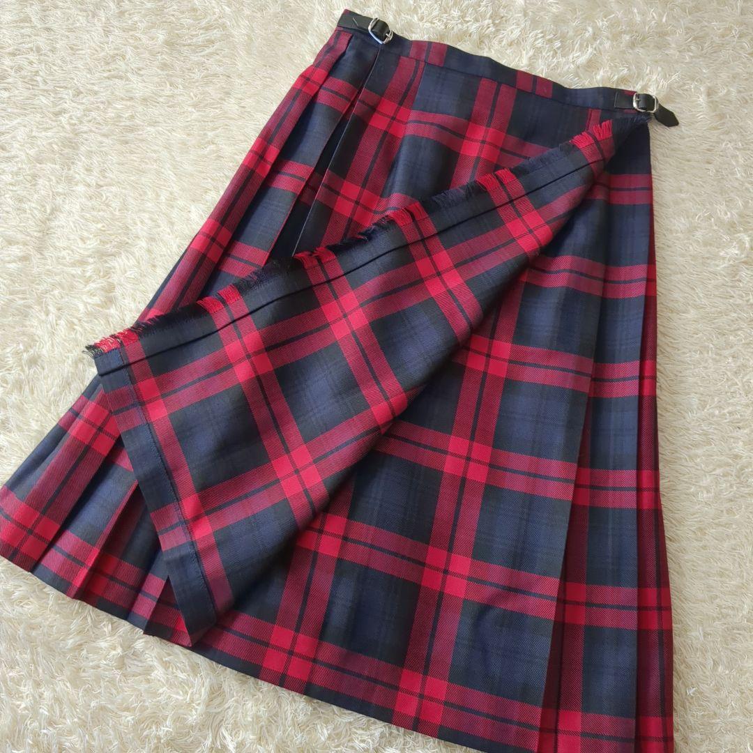新品タグ付♥オニールオブダブリン　巻きスカート　プリーツ　チェック　膝丈　12