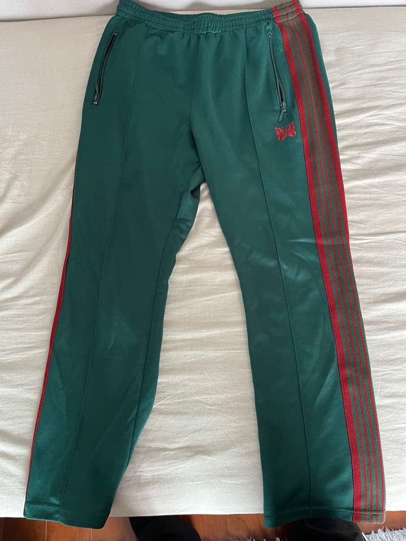 グリーン サイドストライプ パンツ