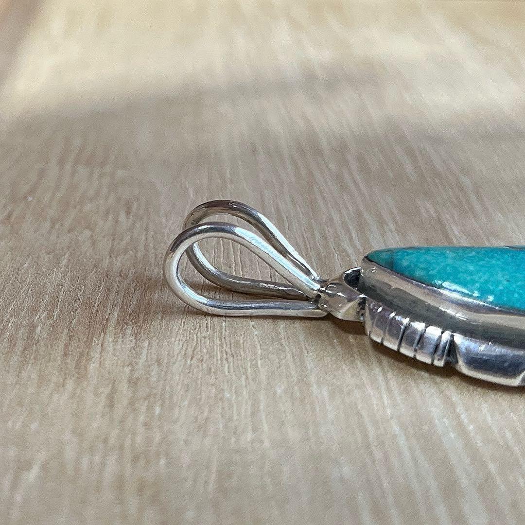 Navajo ナバホ TT ホールマークターコイズ STERLING ペンダント