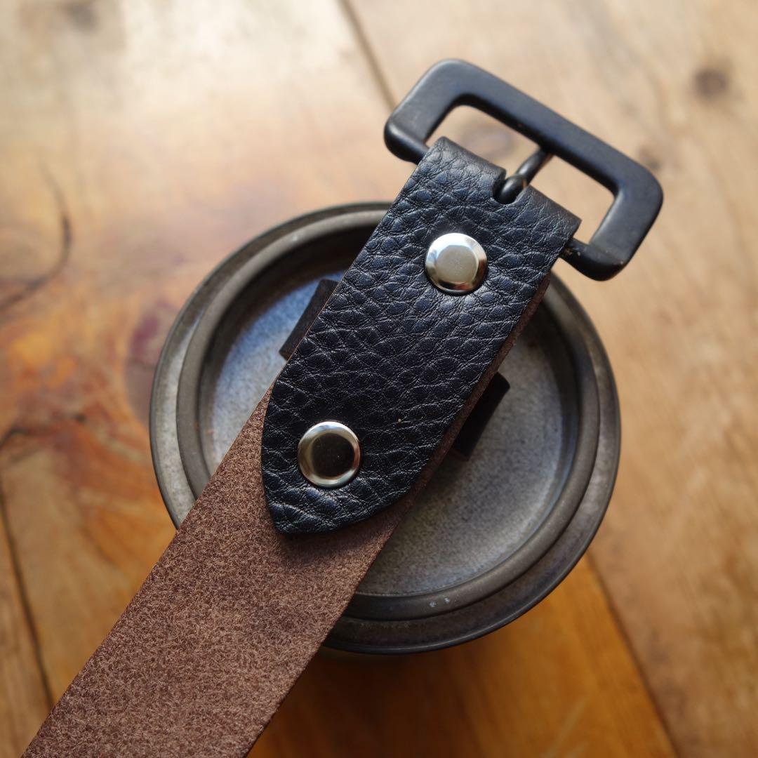 ☆茶芯ナロースタッズベルト24mmサドルレザー htcベルトcallyお好きな方