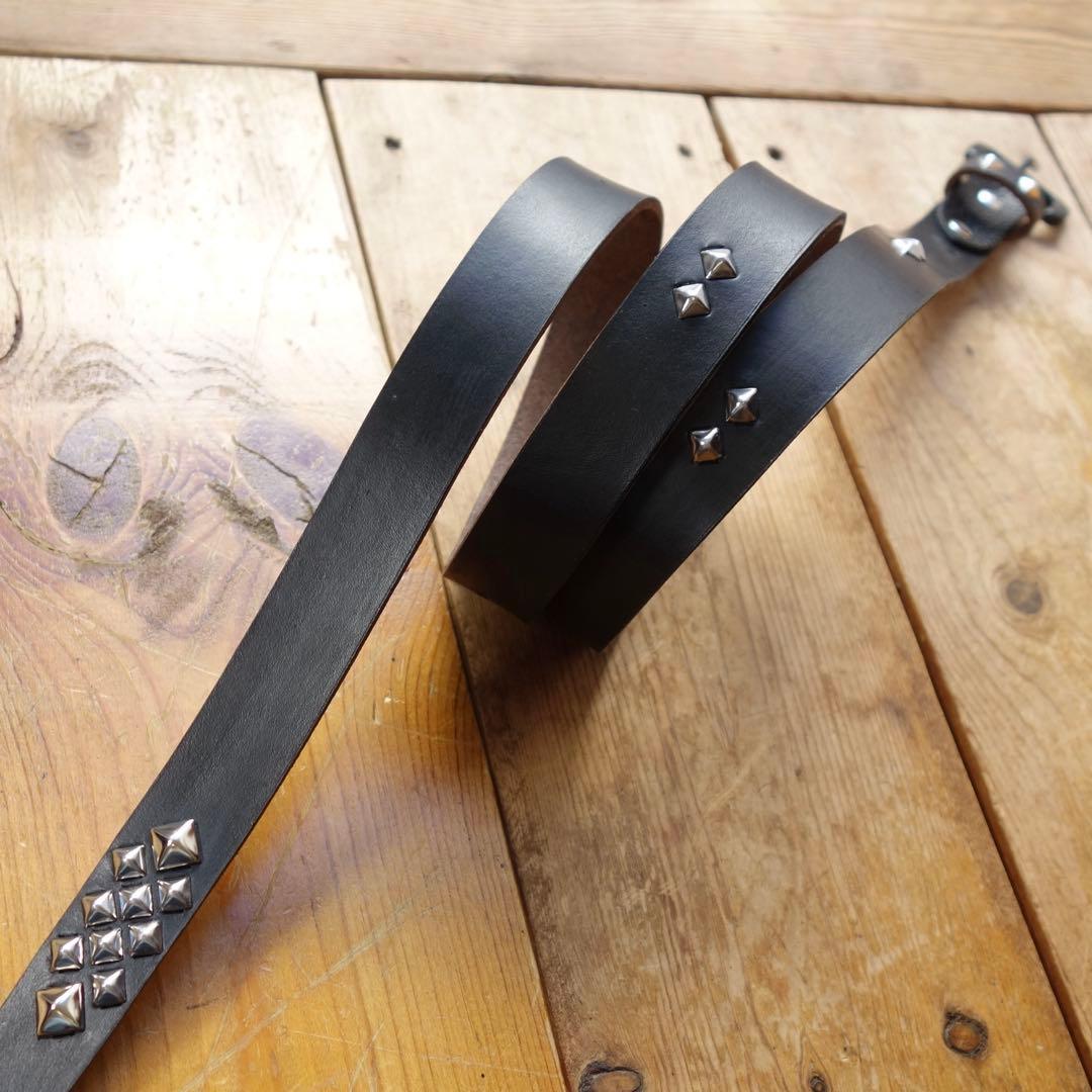 ☆茶芯ナロースタッズベルト24mmサドルレザー htcベルトcallyお好きな方