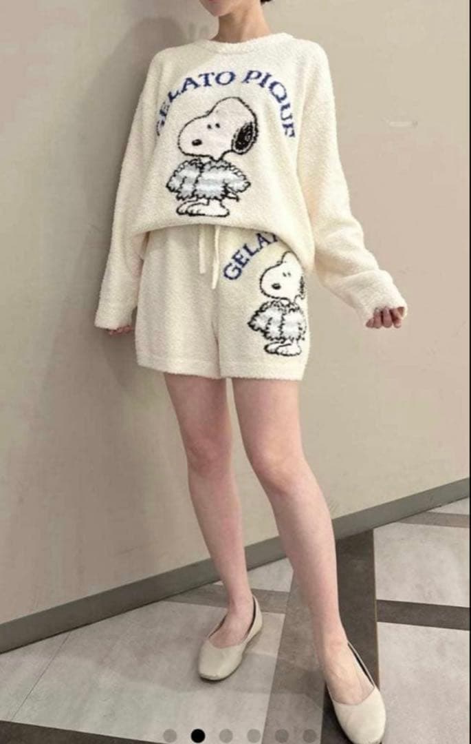 新品♡ジェラートピケ♡ 限定スヌーピージャガードプルオーバ＆ショートパンツセット