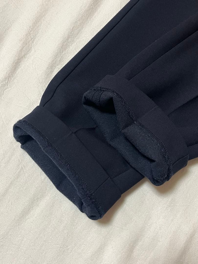 プラステ　22年　ウォームリザーブ　カラーレスジャケット　パンツスーツ　ネイビー