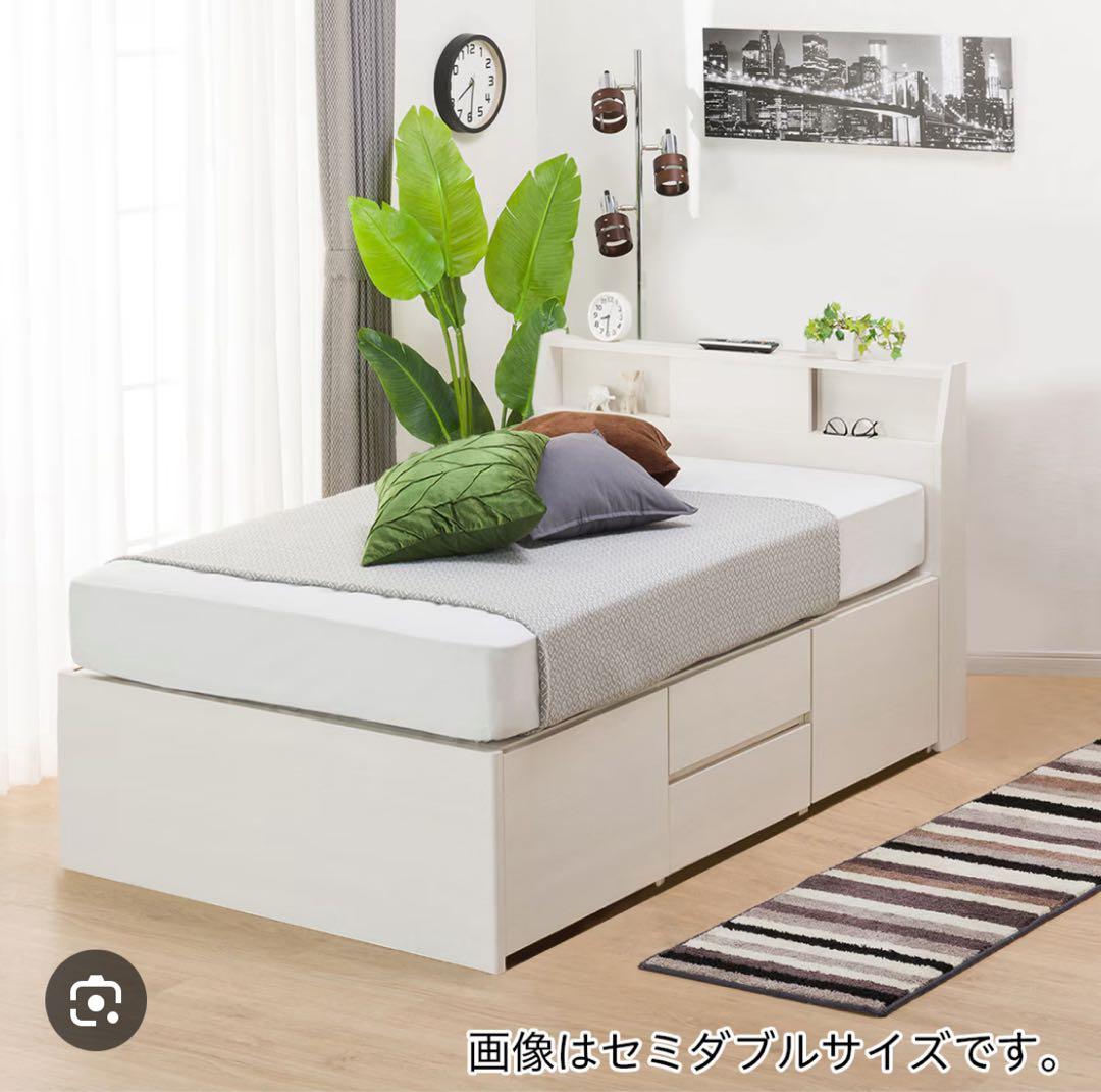 ゆう、ニトリ　シングル　ベッドフレーム　ライト照明付き　大容量収納