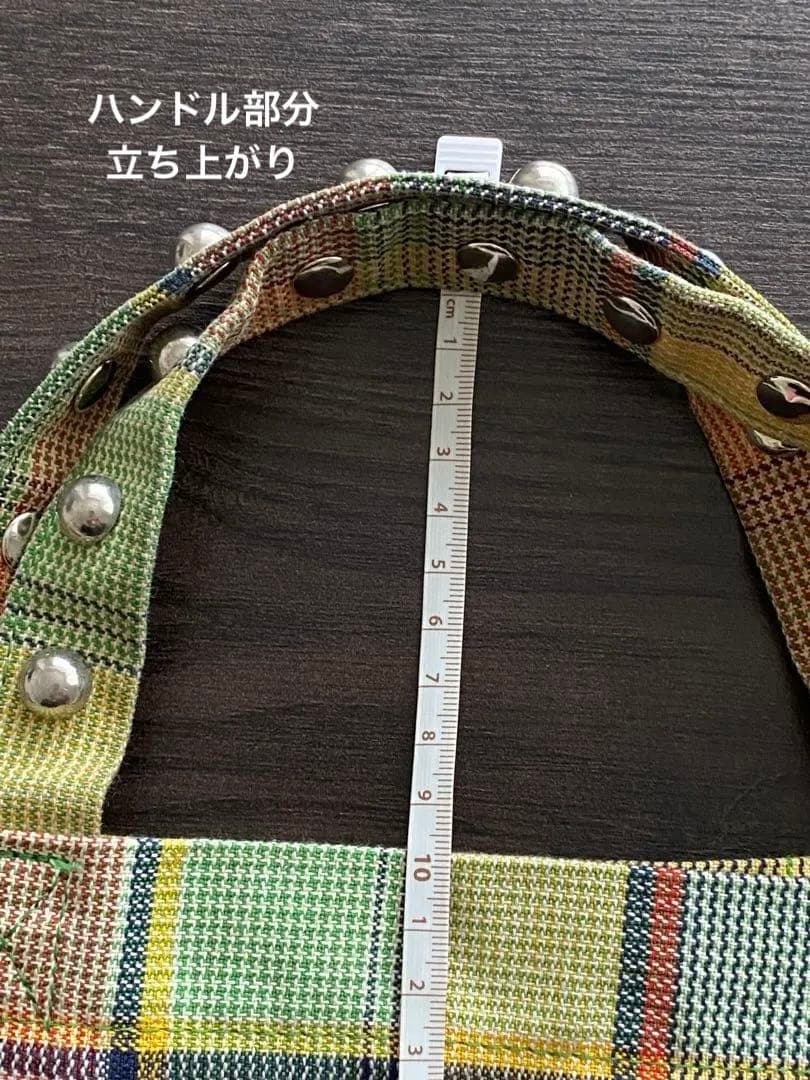 ジュンヤワタナベ　コムデギャルソン　コルソコモ　スタッズ　チェックトートバッグ