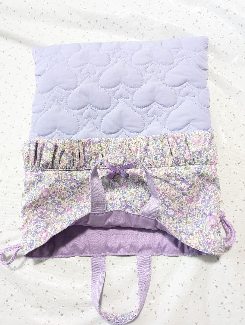 リバティ　レッスンバッグ上履き入れ体操服袋　ミシェル×ハートキルト