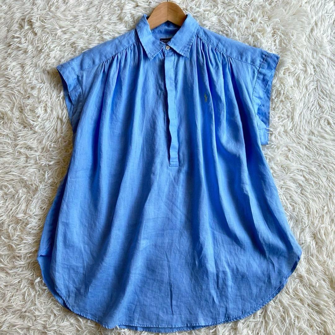 美品✨24SS ポロラルフローレン　リネンポップオーバーシャツ