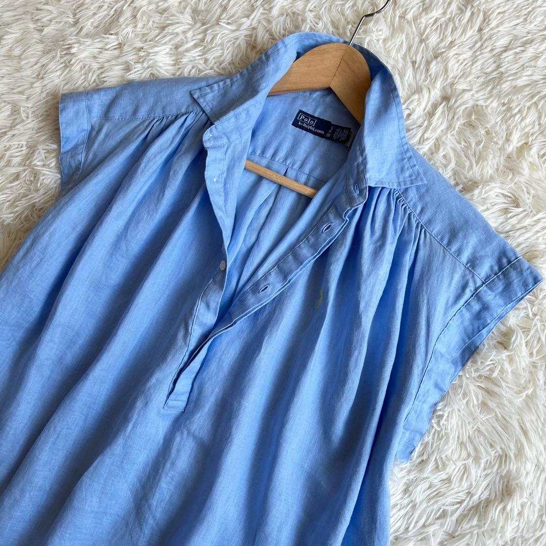 美品✨24SS ポロラルフローレン　リネンポップオーバーシャツ