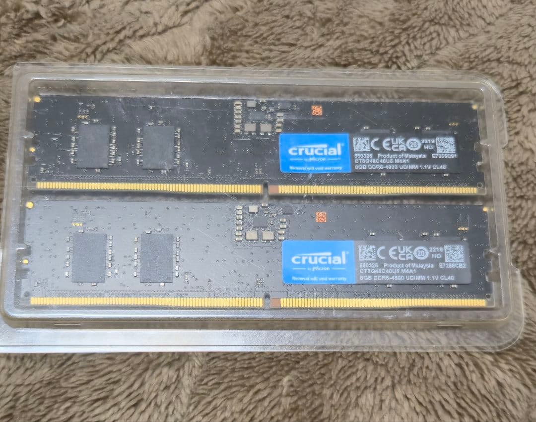 Crucial DDR5 16GB(2x8GB)メモリCT2K8G48C40U5