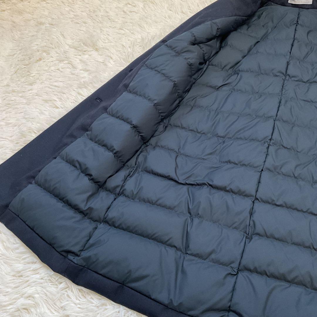 美品♪セオリーリュクス ダウン チェスターコート ロング 40 ネイビー