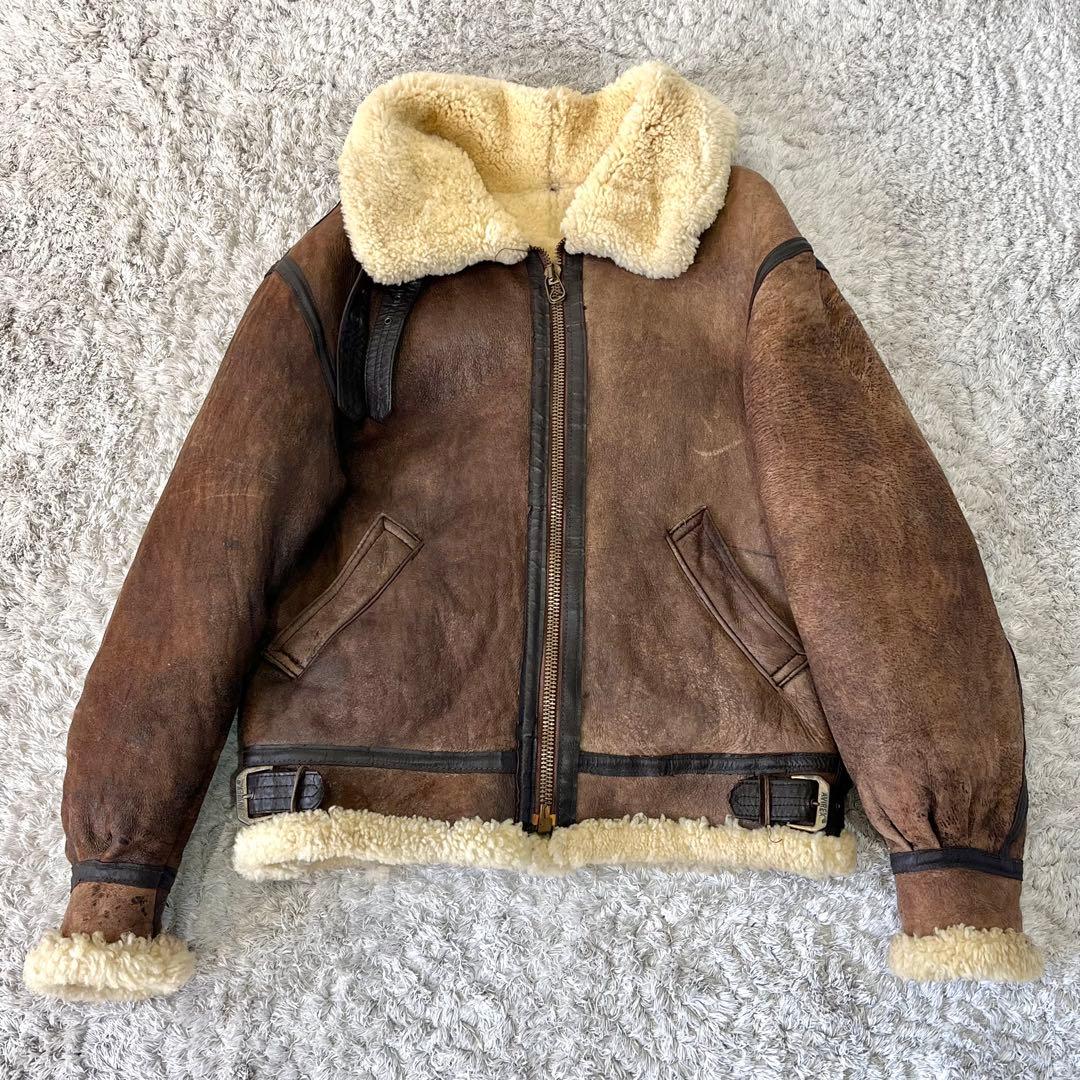 や*ん様 【USA製】AVIREX B-3 リアルムートン フライトジャケット