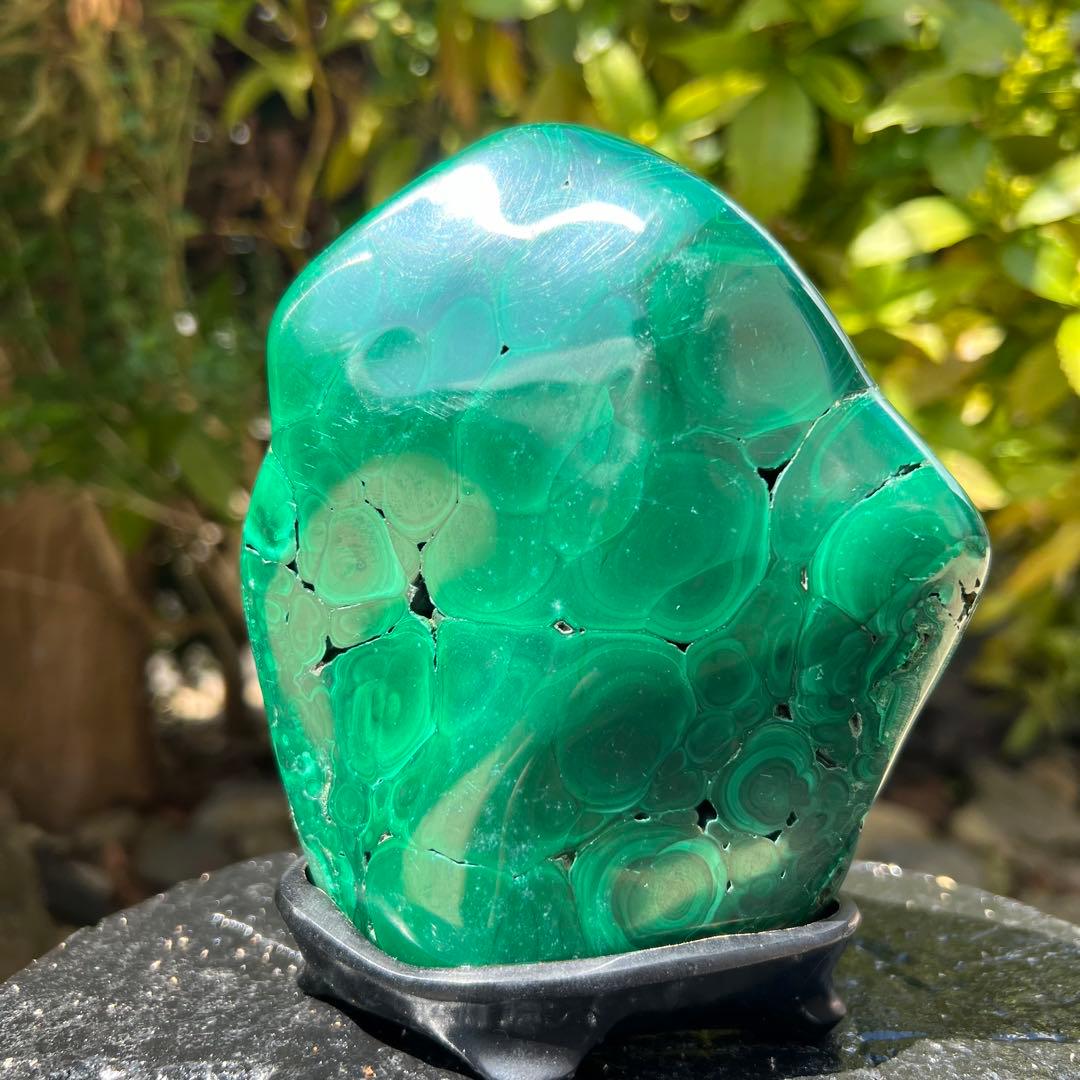 ✨癒される発色と模様✨高いヒーリングパワー✨天眼 マラカイト 原石 天然石