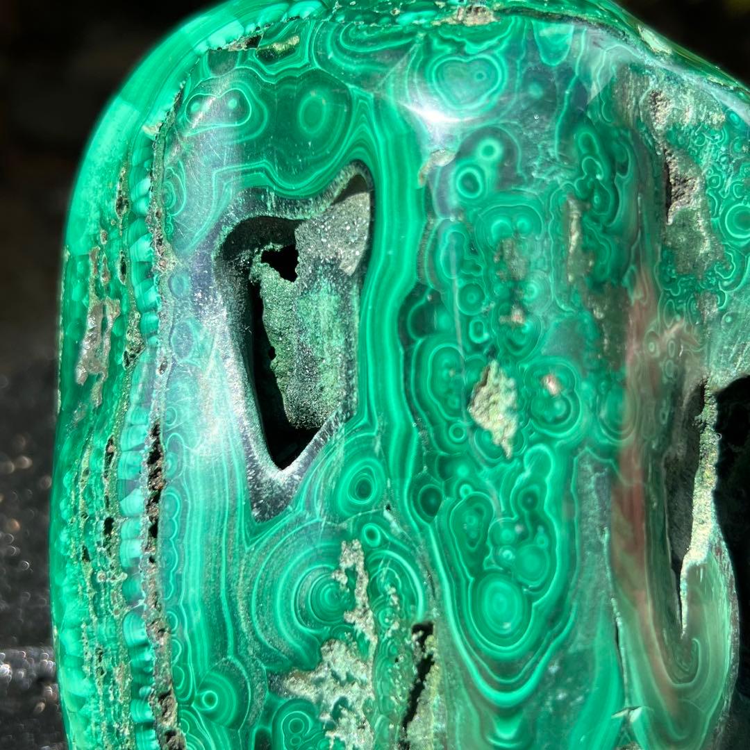 ✨癒される発色と模様✨高いヒーリングパワー✨天眼 マラカイト 原石 天然石
