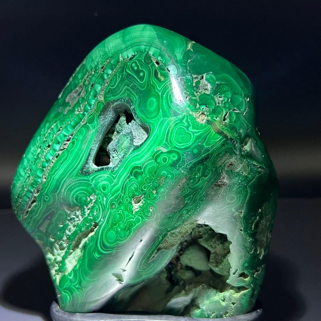 ✨癒される発色と模様✨高いヒーリングパワー✨天眼 マラカイト 原石 天然石