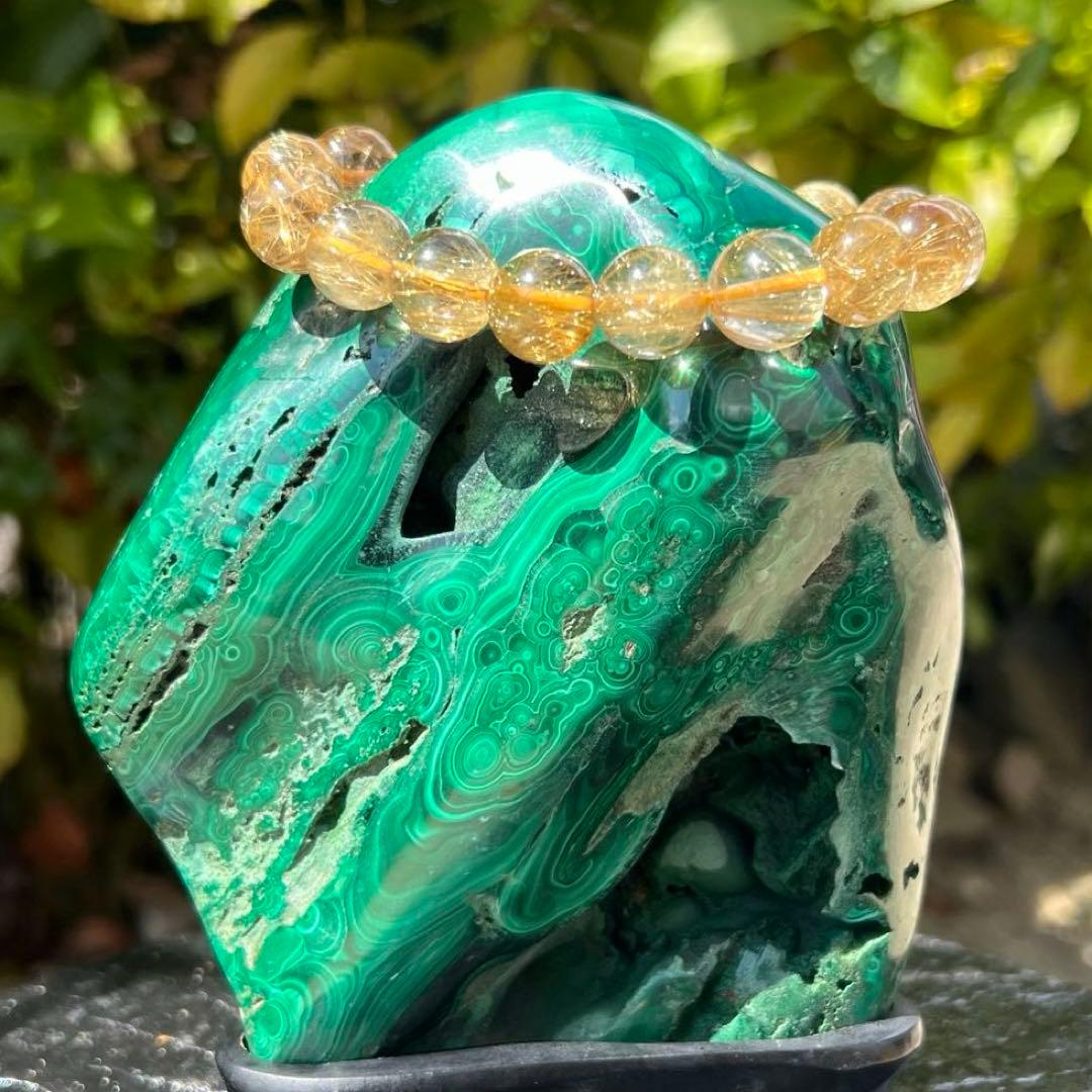 ✨癒される発色と模様✨高いヒーリングパワー✨天眼 マラカイト 原石 天然石