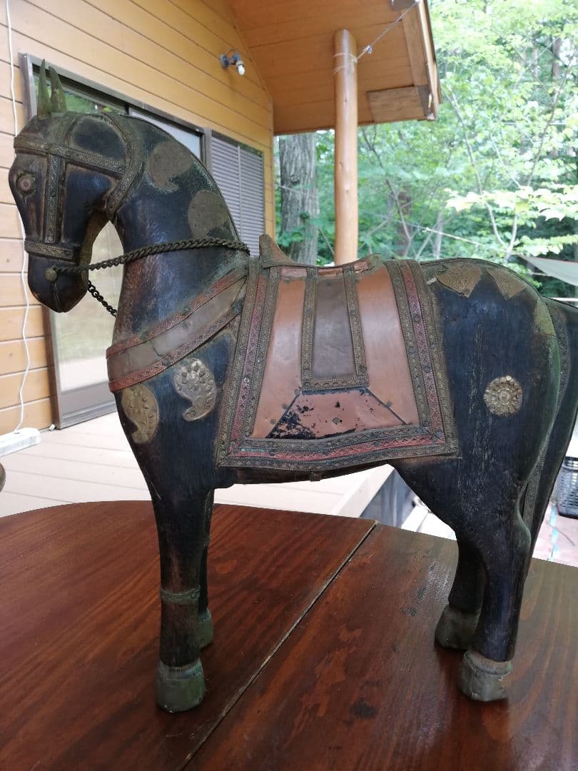 年代物(英国)木製装飾馬の工芸品