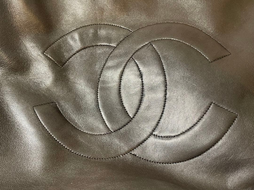 【極美品】CHANEL トートバッグ　チェーン　ラムスキン　ブラック　シール付き