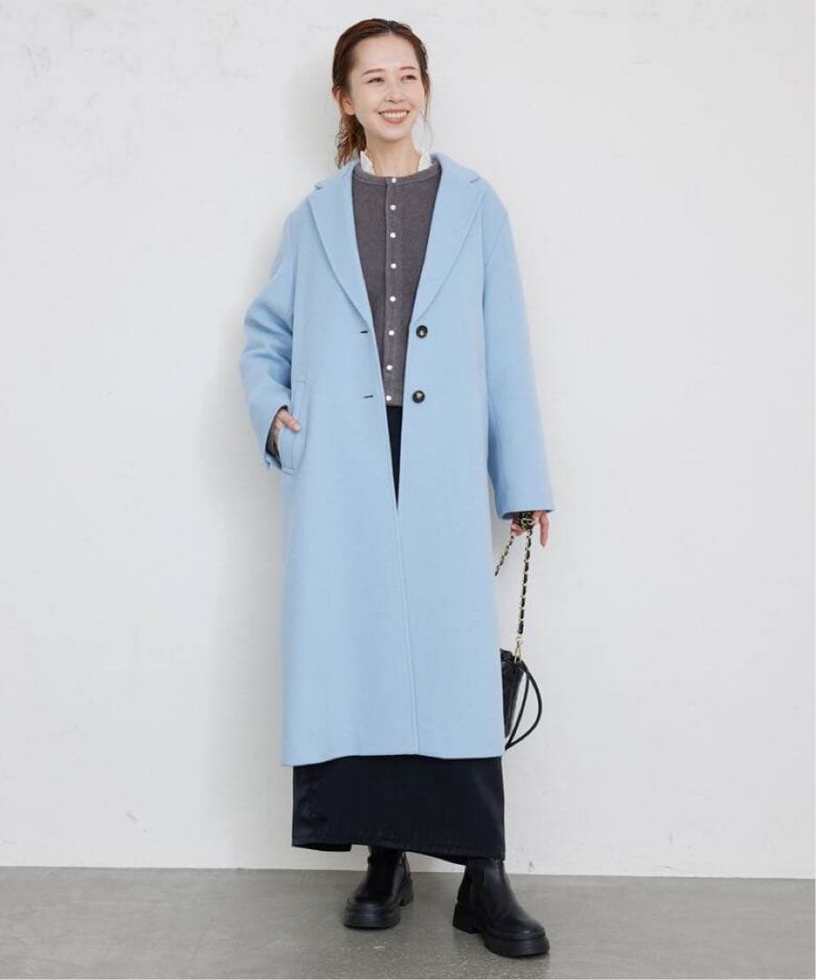 SLOBE IENA サックスブルー　チェスターコート