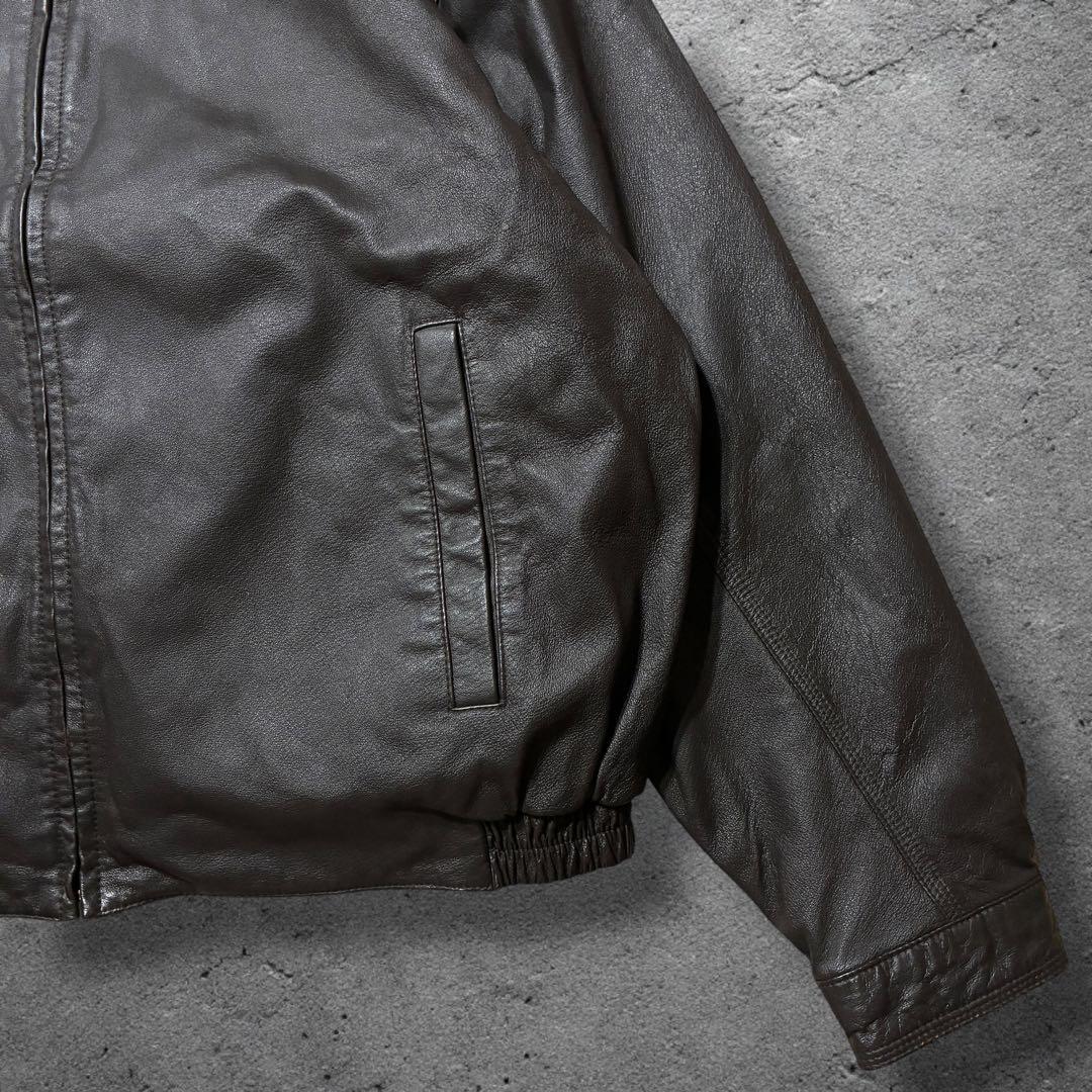 コマカツ短丈レザードリズラーXLブラウンキルティングライナーA2フライト本