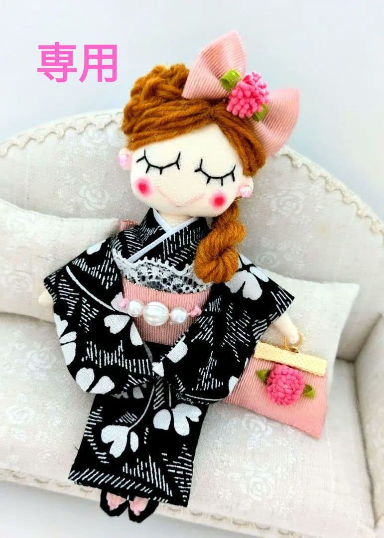 ハンドメイド❋浴衣ドールチャーム❋ バッグチャーム ❋日本人形