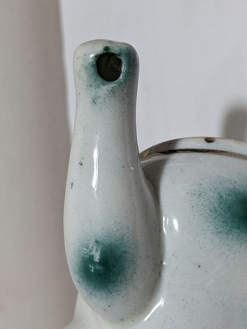 ♦中国 古玩 招き猫 自在 猫形 水注 急須 茶道具 置物飾り 骨董品 古美術品