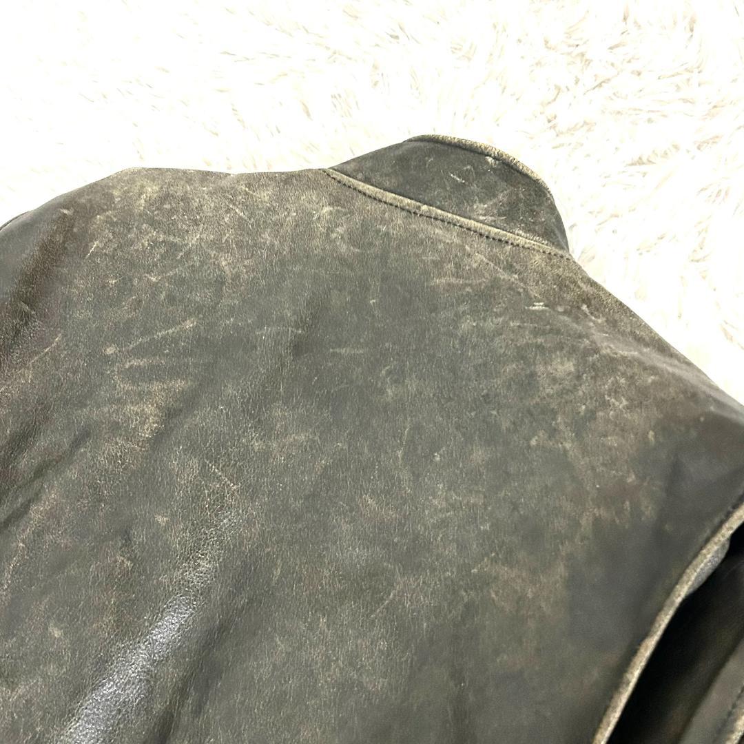 レザージャケット シングルライダース 本革 RAINBOW RBC メンズ L