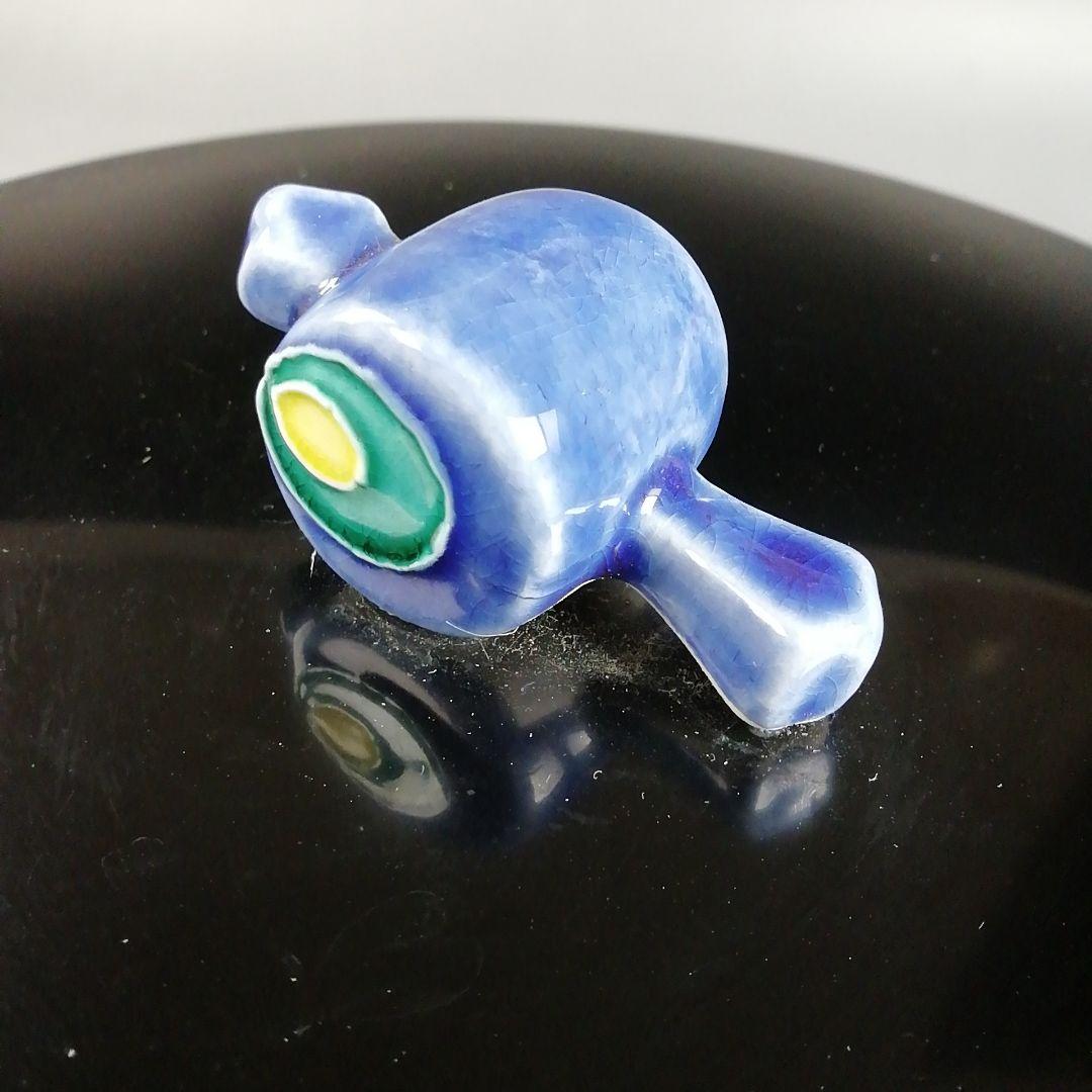 Ｗ２３４　水指　『染付　腰捻　水指』『塗替蓋付』『加藤郷山 造』　共箱　茶道具