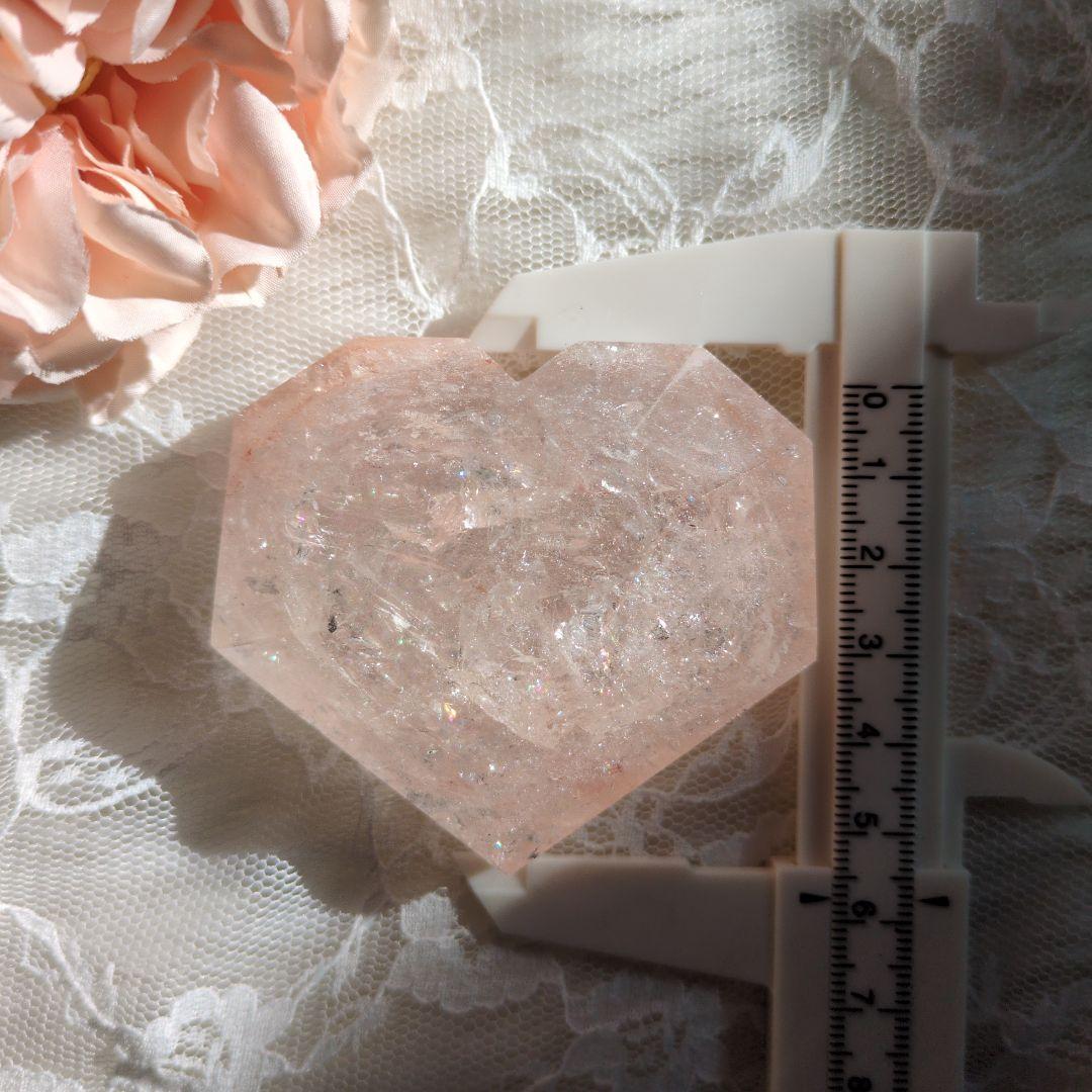 ① ♡ピンクアゼツライト（通称） ピンククリアクォーツ♡カクカクハート