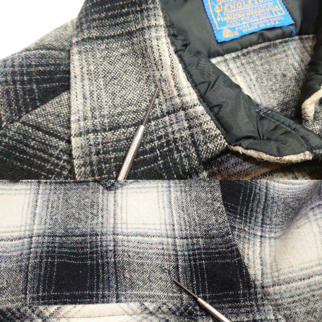 70s ペンドルトン 黒白 オンブレチェック シャドーチェック